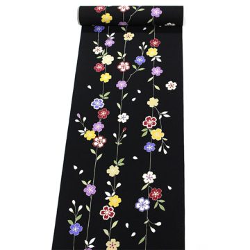 専用です☆子供用袋帯　黒に枝垂れ桜 袋帯 ジュニア 子供用 七五三 十三参り 西陣織 全通 正絹の子供