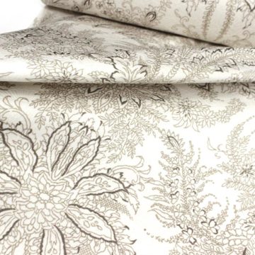 東レシルック 小紋k1438【美來】紋意匠霰 砂色 アラベスク【ストレッチ