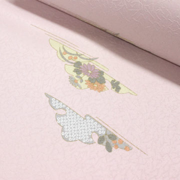 東レシルック 小紋k1535紋意匠生地 薄ピンク系 高台寺蒔絵柄 【奏美