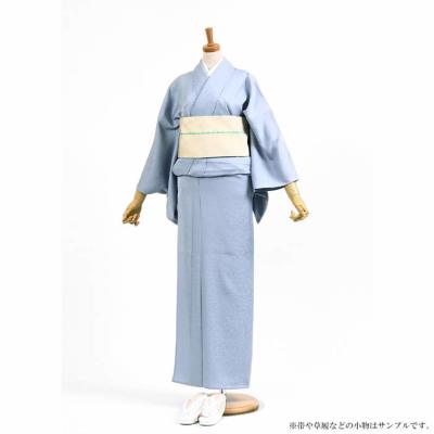 小紋 ふくれ織 紋意匠 ぼかし スカイブルー色 正絹 反物 東レシルック ゆうゆう】208紋意匠 ふくれ織無地-薄ブルー系【ワイド