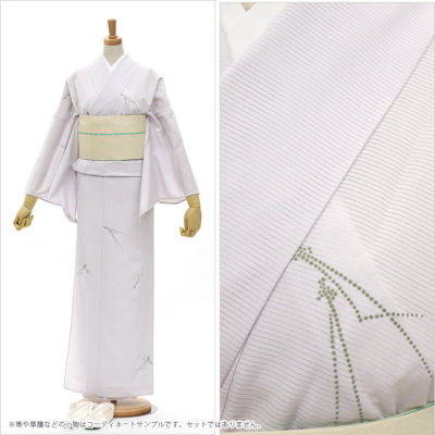 東レシルック】絽小紋prk104薄グレー／印伝調松葉 駒絽・奏美【夏小紋