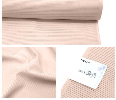 東レシルック 奏美】3403 絽色無地-灰桜色（薄ピンク系） 東レシルック